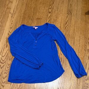 Lilly Pulitzer Royal Blue Long Sleeve Blouse